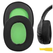 Geekria Mesh Fabric Ear Pads for PDP Gaming LVL50 Headphones (Black/Green)