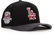 New Era LA Los Angeles Dodgers 9FIFTY A-Frame Cooperstown 50th Anniversary (1958-2008) Snapback Cap, Adjustable Hat Black Grey