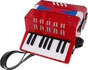 Totority Beginner Boys and Girls Accordion Toy Educational Musical Instrument Red Accordion Teaching for Children