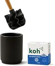 Koh Toilet Cleaning Starter Kit - Charcoal | GECA Certified Deep Clean System | Eco-Friendly Brush & Tablets Set