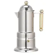 Thickened Italian Espresso Maker for 4 Servings Cup,Stainless Steel Mocha Coffee Maker Pot for Stovetop&Induction Home Silver