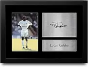 HWC Trading Lucas Radebe Leeds United Gifts Printed Signed Autograph Picture for Football Fans and Supporters - A4 Framed