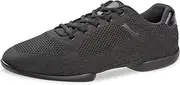 [Diamant] Tune Black Unisex Split-Sole Dance Trainers - High-Quality Mesh Material - Split Sole with Spin Points