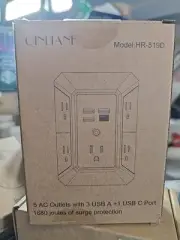 QINLIANF HR-519D Wall Charger Surge Protector 5 Outlet Extender w/ 4 USB Ports