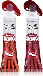 [DAGEDA] 2 Colors Peel Off Lip Stain, Matte Finish Tattoo Lip Gloss, Lip Stain Peel Off, Lip Tint Transfer Proof and Waterproof Tattoo Magic Color Lip Liner, Non Stick Color Peel Off Lip Mask(02+03)