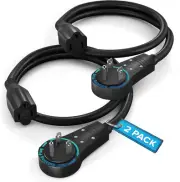 0.5ft 360° Rotating Flat Plug Extension Cord, 16 AWG, UL Certified, Black