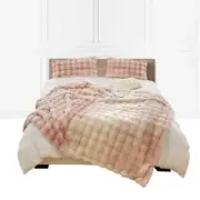 NNEAGS 200cm Light Pink Fur Fuzzy Super Soft and Cozy Fluffy Throw Blanket