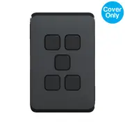 Clipsal Iconic 5 Gang Switch Skin Solid Edge Black