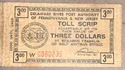 (1) Delaware River Port Authority of PA & NJ Toll Scrip Ticket $3.00 Face Value