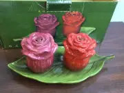 Certified International Raymond Waites Red Roses Leaf Salt & Pepper Shaker Set