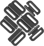 [GAROZATION] Underwear Button Bra Extenders Closure Racerback Bra Clip Bra Clasp Buckle Double Women Bra Front Clasps Hook Row Extender Bra Band Rompers Rhinestone Plastic Black