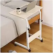 Overbed Table Wheels The Sofa Overbed Table Laptop Cart Height Adjustable Mobile Table Workstation Laptop Overbed Multi Table with Metal Frame & Rolling Castors