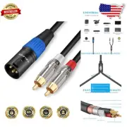 6.6ft Dual RCA to XLR Male Y Splitter Microphone Cable – Weatherproof