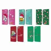 OFFICIAL emoji® CHRISTMAS LEATHER BOOK WALLET CASE FOR APPLE iPOD TOUCH MP3