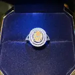 國際珠寶精品 天然黃鑽艷彩 GIA證書1克拉 FANCY YELLOW  華麗台橢圓鑽 彩鑽 黃鑽 貴婦 收藏 鑽戒
