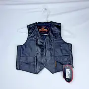 Hot Leathers Youth Leather Biker Vest SML NWT