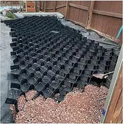 Ground Grid for Landscape Front Yard, Pea Gravels/Soil Stabilization Grid for Parking Space, Slope, Permeable Pavers 2" Tall(6x6m/19.7x19.7ft)
