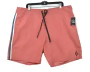 VOLCOM Lawton BoardShorts 18" NEW Mineral Red Surf Trunks Beach Men's 40