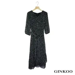 【GINKOO 俊克】雨紋雪紡洋裝