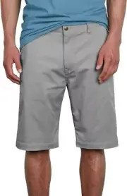 Volcom Vmonty Stretch Chino Shorts Mens 28 Gray Stretch NEW