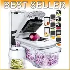 Stainless Steel Vegetable Chopper & Mandoline Slicer - 6 Functions, Easy Clean