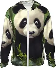 [LHBWCVN] UPF 50+ Light Jacket Full Zip Sun Protection Hoodie for Women Men Long Sleeve Cute Panda Sun Shirts