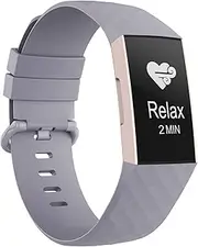 Adepoy Compatible with Fitbit Charge 3 Charge 4 Bands, Soft Silicone Replacement Wristbands Compatible for Fitbit Charge 3 / Charge 4 and Fitbit Charge 3 SE, Women Men Large Small