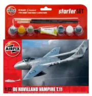 1/72 DeHavilland Vampire T11 Aircraft Medium Starter Set w/paint & glue