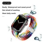 For Apple Watch Ultra Band 49mm 1-8 SE 45mm Block Buckle Loop Woven Nylon Strap