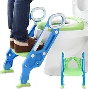 Potty Training Seat - Foldable Toilet Trainer - Potty Training Toilet Seat for Toddler, Potty Training Toilet Seat for Boys Girls with Step Stool