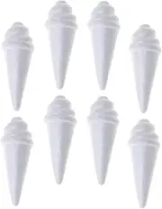 HAPINARY 8pcs DIY Ice Cream Model Foam Craft Kits White Embryo Ice Shapes for Hand Painting Decorations