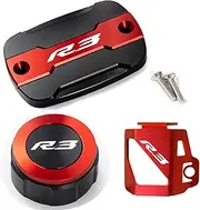 XINMINGYUE YZFR3 Accessories Fit For Yamaha R3 YZF-R3 2015-2020 2021 2022 Motorcycle Front And Rear Brake Fuel Tank Cap And Protective Guard Accessories(R3 A set red)