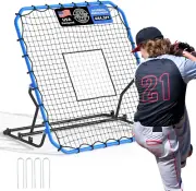 Baseball Rebounder Net, 4X4.5Ft Volleyball Pitchback with 3 Adjustable Angles, B