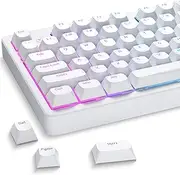 XVX Shine Through Keycaps, White Semi Translucent Keycap Set, Double Shot PBT Keyboard Keycaps Compatible with Cherry Gateron MX Switches Mechanical Keyboard
