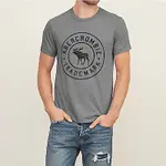 麋鹿 AF A&F 經典印刷大麋鹿文字短袖T恤-灰色
