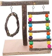 Toddmomy Parrot Standing Rack Perch Interactive Bird Playground Durable Bird Training Perch for Parakeets Cockatiels Macaws Desktop Stand Chewing and Adventure