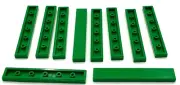 Lego 10 New Green Tiles 1 x 6 Stud Flat Smooth Pieces