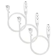 3 Outlet Flat Extension Cord for Indoor 3 Prong Extension Cord with 16AWG 125...
