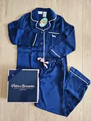 Peter Alexander Kids Navy Satin Winter Long Pjs Set Size 6 - BNWT Box No Ribbon