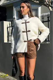 White Terry Coat - Size 14L, Women's Jacket