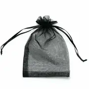 Black Colour Organza Bags 4pcs Pack 7x9cm for Gift Jewellery Candy bag Drawstring Ribbon