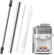 Milk Hose, Stainless Steel, Fully Automatic Coffee Machine, Milk Hose and Cleaning Brush (Set of 4), Compatible with Siemens EQ6 Bosch Veroaroma Fully Automatic Coffee Machines