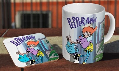 Pepper Ann 90s Cartoon - Ceramic Coffee / Tea Mug + Matching Coaster