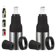 12oz Stainless Steel Can Cooler Insulated Bottles Opener, Silver, 2 Pcs
