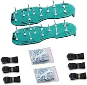 MTSDM 1 Pair Lawn Spike Shoes, Garden Farm Sowing Loosening Soil Grass Nail Shoe Lawn Aerator Spike with 3 Straps, Reduces Thatch, Revives Soil Health, Yard Seeding Nonslip, One Size Fit Nearly All