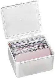 Craft Storage Box - Storage Boxes for Organising, White Collectible Playing Card Box with Lid | Trading Card Holder Organiser, Sports and Trading Card Storage Box for Badges, Cards and