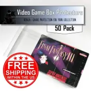 50 SNES Clear Plastic Box Protector Sleeve Case for Complete CIB Games