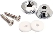 Kisangel Guitar Strap Locks 2pcs Metal Guitar Strap Lock Mushroom Head Chrome Finish Includes Mounting Screws