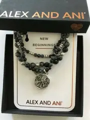 Alex and Ani Path of Life Set of 3 Stretch Bracelet Rafaelian Silver NWTBC