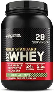 Optimum Nutrition Gold Standard 100% Whey Protein Powder, Chocolate Mint, 32 Ounce